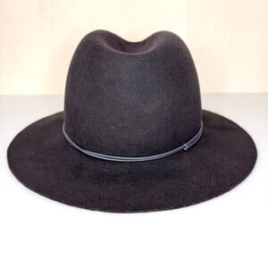 HATATTACK Wool Fedora Hat Made in USA Felt Western Boho‎ Festival Leather Grey